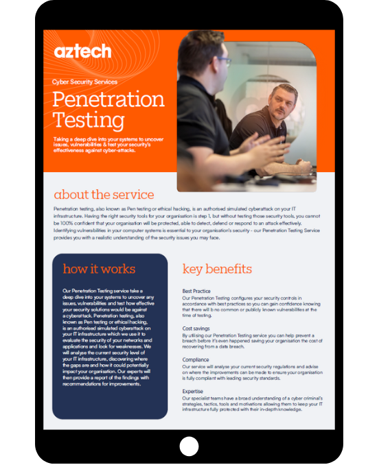 Penetration Testing - Tablet Datasheet